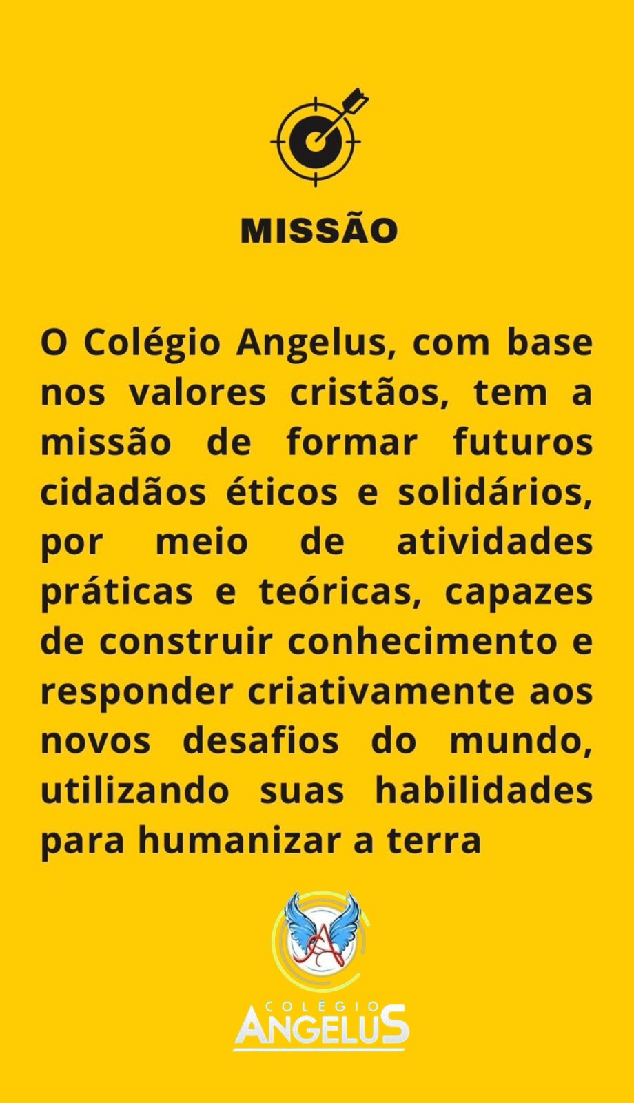 Missão do Colégio Angelus: formar cidadãos éticos e solidários